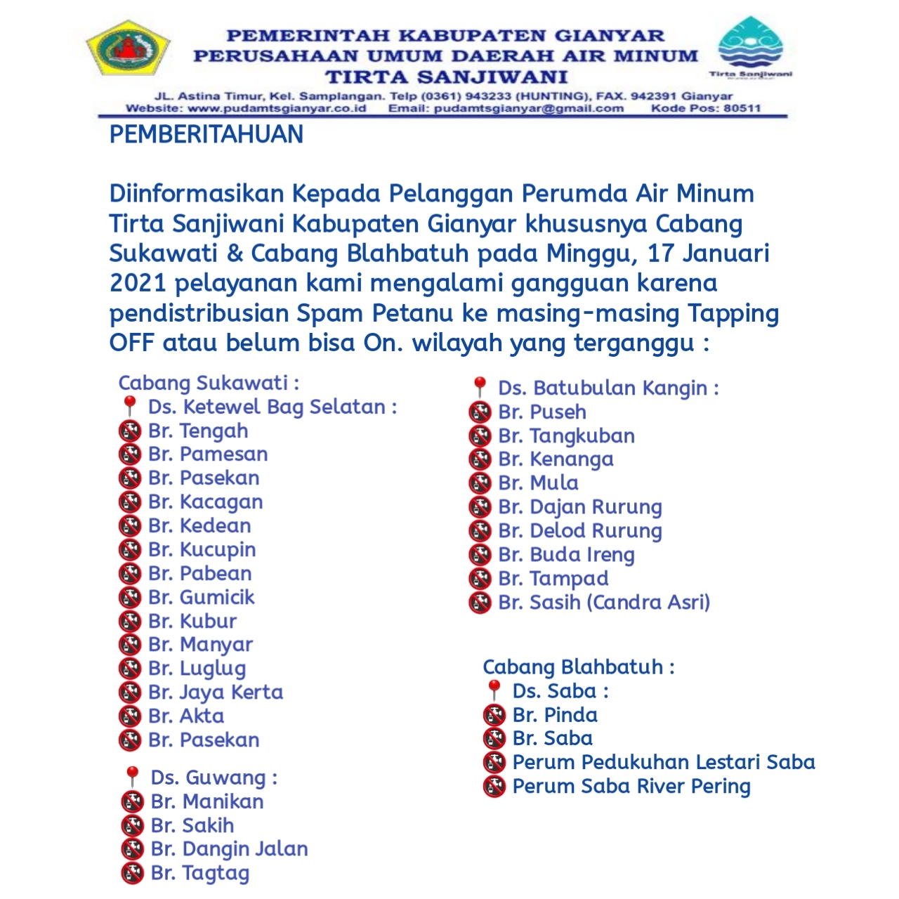 Info berita,Layanan PDAM,Kegiatan PDAM,gangguan layanan pdam,Berita PDAM,PERUMDA AMTS,PERUMDA AMTS Kabupaten Gianyar